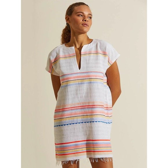 Lemlem Striped Boho Gauzy Tunic Dress Caftan Swim Cover Lightweight sz S $295 - Picture 4 of 9